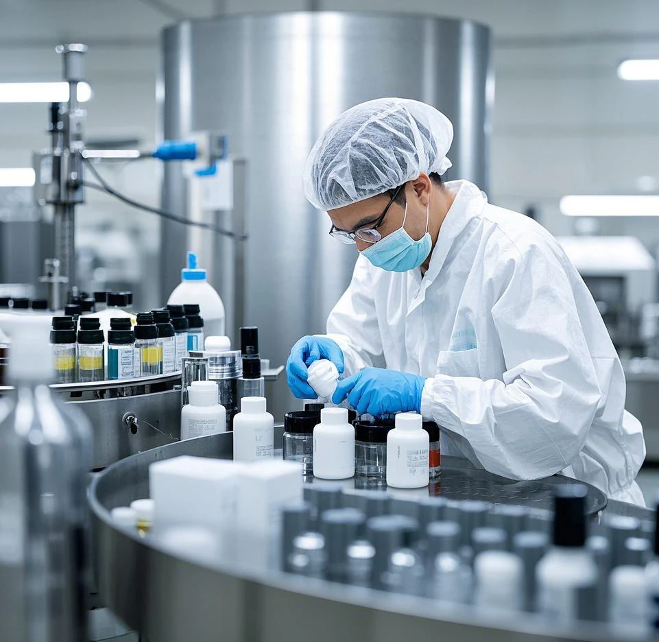 Production staff inspecting products